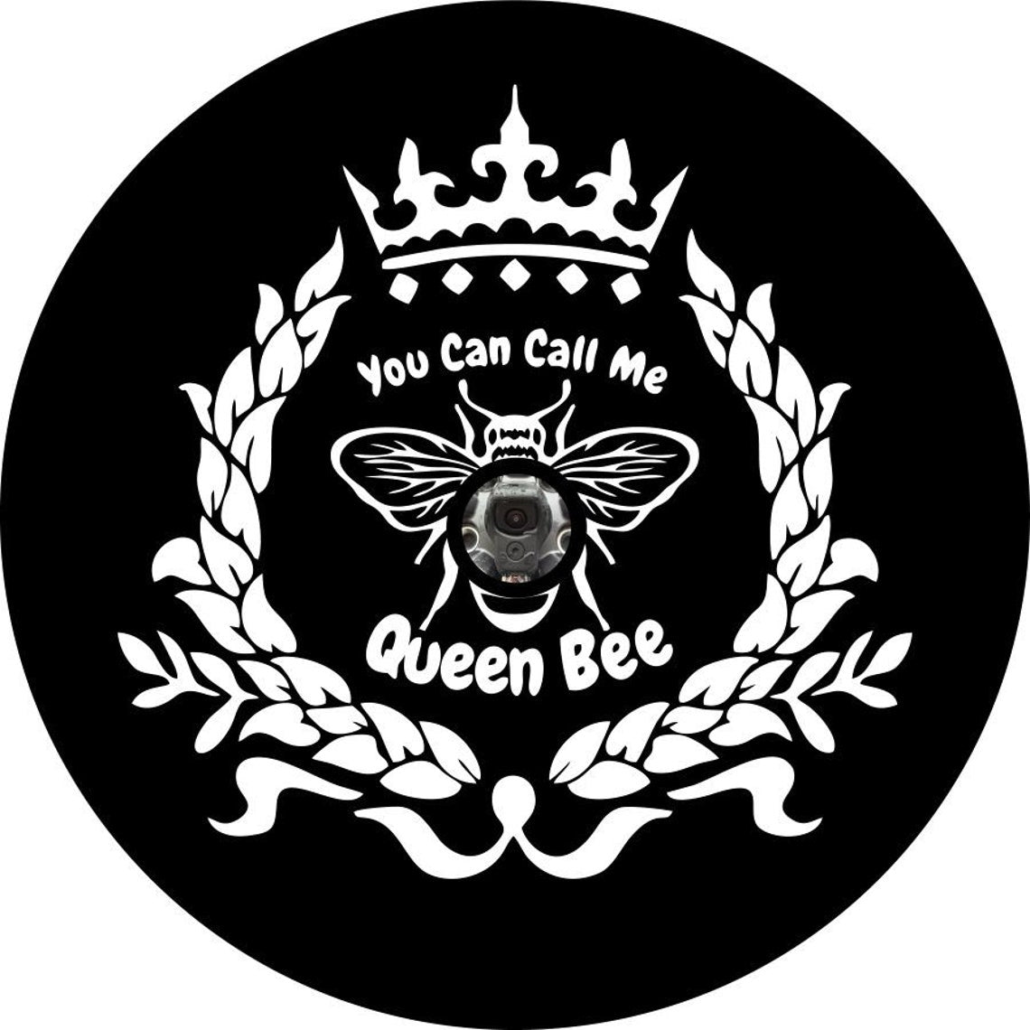 You Can Call Me Queen Bee Spare Tire Cover Design for Jeep, Campers, Broncos & More-duckduckjeep-offroad-wrangler-gladiator-3d-jeep duck-custom duck-Jeep-The Quacktory-Fun Jeep Ducks-Ducks4Jeep