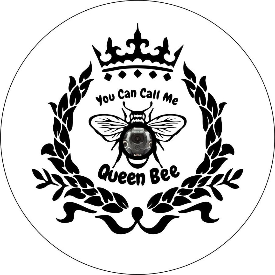 You Can Call Me Queen Bee Spare Tire Cover Design for Jeep, Campers, Broncos & More-duckduckjeep-offroad-wrangler-gladiator-3d-jeep duck-custom duck-Jeep-The Quacktory-Fun Jeep Ducks-Ducks4Jeep