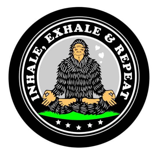 Zen Bigfoot Sasquatch Inhale Exhale Repeat Spare Tire Cover-duckduckjeep-offroad-wrangler-gladiator-3d-jeep duck-custom duck-Jeep-The Quacktory-Fun Jeep Ducks-Ducks4Jeep